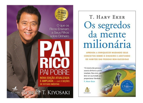 Kit Livro Pai Rico Pai Pobre E Segredos Mente Milionária