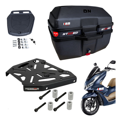 Bagageiro Pcx 150 Pcx 160 + Bau Stoned Tracker Traffic 35l