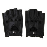 Guantes Cortos De Piel Sintética Para Hombre, Medio Dedo,