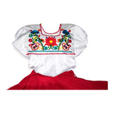 Blusa Mexicana Bailable Jalisco Poblana Bordada Niñas