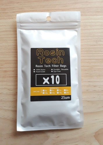 Malla Rosin Bag 2.5´x4´ 25micras 100% Nylon Reusable 10pz 