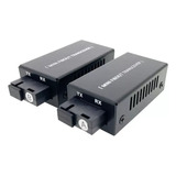 1 Par Convertidor Medios Mini Switch Fibra Gigabit 1000m A/b