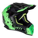 Casco Cross Enduro Atv Utv J38 Mask Fluo Green Black Just1