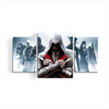 Cuadro Triptico Videojuego Assassin Creed Video Game Moderno