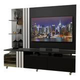 Modular Mueble Para Lcd/led Panel Mesa Rack Living H/55 Color Negro