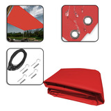 Tela Sombreamento Vermelha Impermeável Shade Lux 8x4 M + Kit