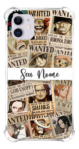 Capinha Personalizada Anime One Piece Mangá Placas Wanted