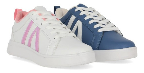 Dúo Pack 318 Tenis Urban Sneakers Blanco Azul Dama Mujer