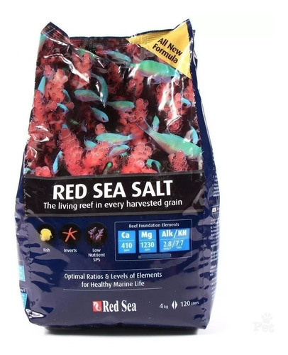 Red Sea Salt 4kg Para Aquário Marinho Faz 120 Litros