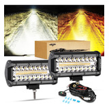 Faros Led Auxbeam 300w , Luz Ámbar Y Blanco , 6 Modos