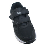 Zapatilla Escolar Footy Oxford Negro/blanco Deporfan 