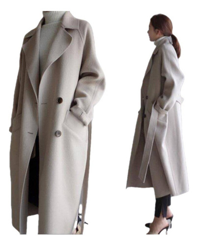 Elegante Abrigo De Tweed De Largo Medio Para Mujer