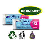 100 Saco De Lixo Branco 15 Lts Perfumado Resistente Branco