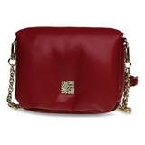 Bolsa Bluella Steve Madden Mujer. Acabado De Los Herrajes Oro Color Rojo Color De La Correa De Hombro Rojo Diseño De La Tela Liso