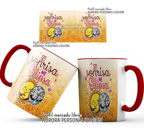 Mug  Oreja Interior Rojo Amor San Valentin Regalo Pareja 04