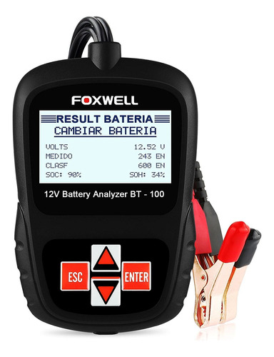 Teste Eletrônico De Baterias Automotiva Foxwell Bt100 Pro