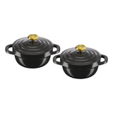 Set 2 Mini Cocotte Air Tefal 11cm Negro