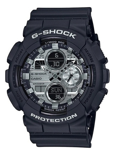 Reloj Casio G-shock Ga-140gm-1a1 200m Color De La Malla Negro Color Del Bisel Negro Color Del Fondo Plateado