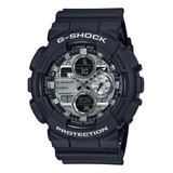 Reloj Casio G-shock Ga-140gm-1a1 200m Color De La Malla Negro Color Del Bisel Negro Color Del Fondo Plateado