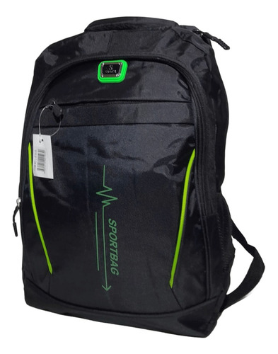 Mochila Grande Impermeable Negra Tira De Color - Orieva Kids