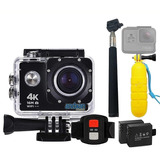 Cámara Deportiva 4k Símil Gopro 2 Baterías Auto Moto + Acces