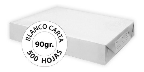 Papel Bond Blanco Carta 90 Gr - 1 Paquete Con 500 Hojas