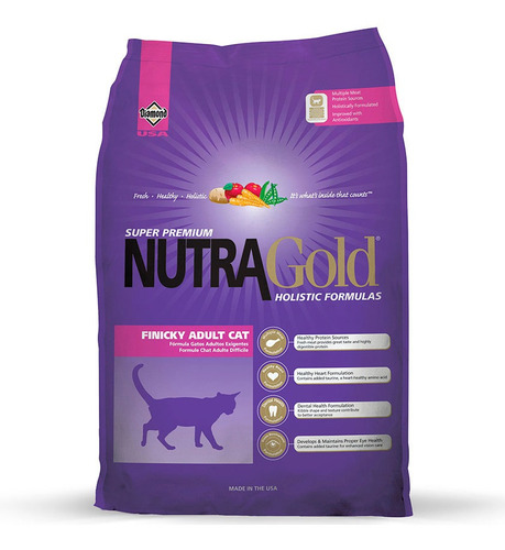 Alimento Nutragold Holistic Finicky Adult Cat Para Gato Adulto Sabor Mix En Bolsa De 7.5kg