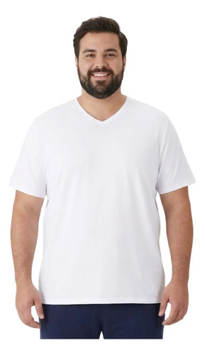 Camiseta Gola V Masculina Plus Size Algodão Malwee Original | MercadoLivre