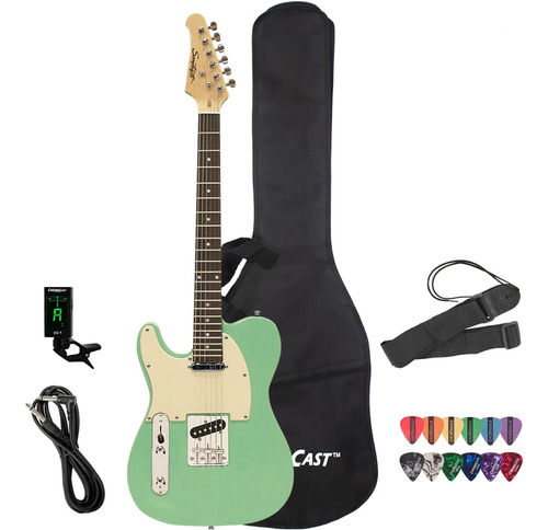 Et Series - Guitarra Eléctrica Para Zurdos, Color Verde Surf