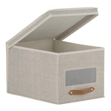 Caja Organizadora Decorativa (30x25x40) En Tela Beige 