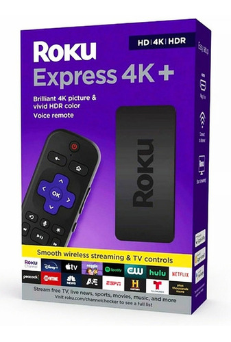 Roku Express 4k+ Control De Voz Convertidor Streaming 4k