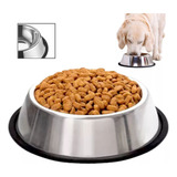 Pet King - Plato Tazon Comedero Para Perros Acero Inox Antiderrapante 64oz Xgrande Color Plata