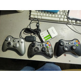 3 Controles De Xbox 360 + Receptor Para Pc + Cargador