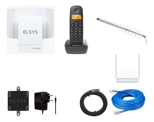 Kit Elsys Amplimax4g Internet Rural + Tel S/fio + Rot + Ant