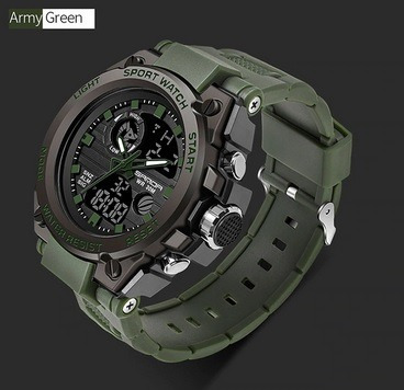 Reloj Tactico Militar Sanda Antishock Nuevo Modelo Verde