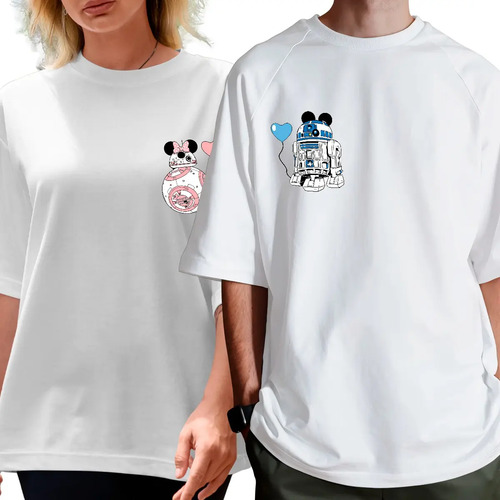 Kit Camisetão Oversized Star Wars Dia Dos Namorados Casal
