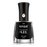 Esmalte Diamond Gel Risque Preto Caviar Cor Preto