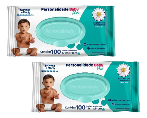 Kit Com 200 Toalhas Umedecidas Personalidade Baby Plus