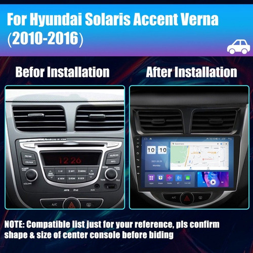 Autoradio Android Hyundai Accent 2012-2020  +cmara Gratis Foto 2