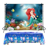 Telón De Fondo Y Mantel De Sirena Para Decoración De Fiesta 