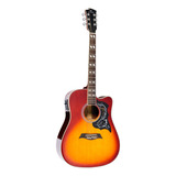 Violão Eletroacústica Michael Galaxy Vm925dtc Para Destros Vintage Sunburst Satin