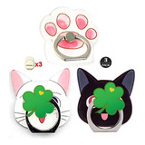 Zoeast(tm) 3 Pack Phone Ring Grip Sailor Moon Cat Mask Luna
