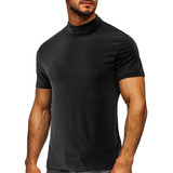 Camiseta W Para Hombre, Manga Corta, Casual, Cuello Alto