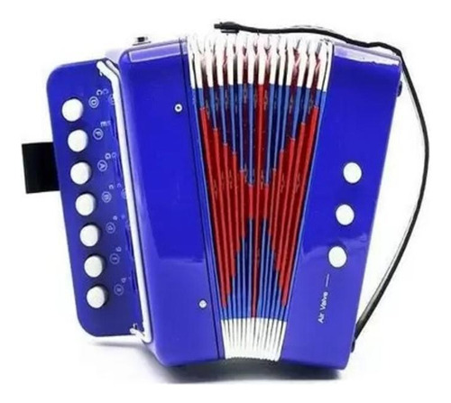 Sanfona Azul Infantil 3 Baixos Mini Acordeon Gaita Estilo