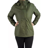 Chaqueta Corta Viento Térmica Impermeable Con Forro Mujer