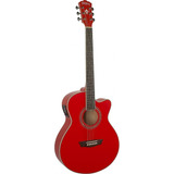 Guitarra Electro-acustica Color Rojo Washburn Ea10 Red