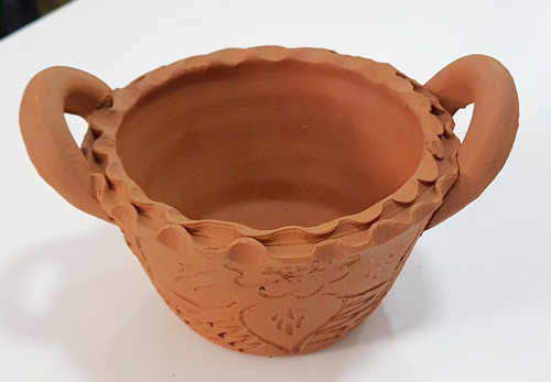 Vaso/cachepô Cestinha De Cerâmica Suculentas Cacto, S/planta