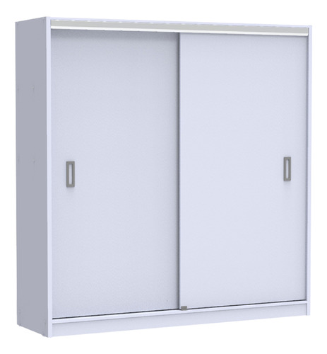 Placard Ropero Puertas Corredizas 174 X 180 Cm 3 Estantes 2 Cajones Guarda Ropa Perchero Color Blanco Melamina Ro180