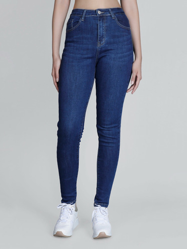 Jeans Skinny Corte Tiro Alto Para Dama Estilo Casual/moderno
