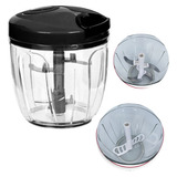 Processador Alimento Manual 5 Lâminas Inox 900ml 2 Em 1